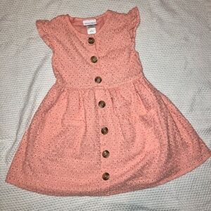 Little Lass Eyelet Button Up Dress